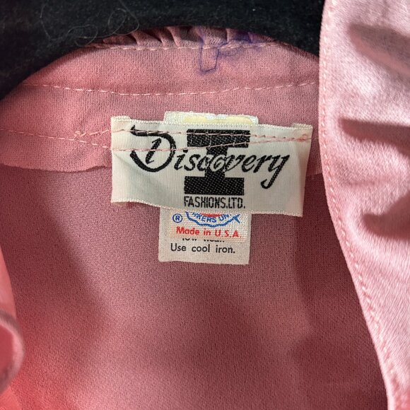 Vintage 1970s Union Made Dusty Pink Pleated Secretary Mod Dress Sequins Accents - Picture 11 of 14